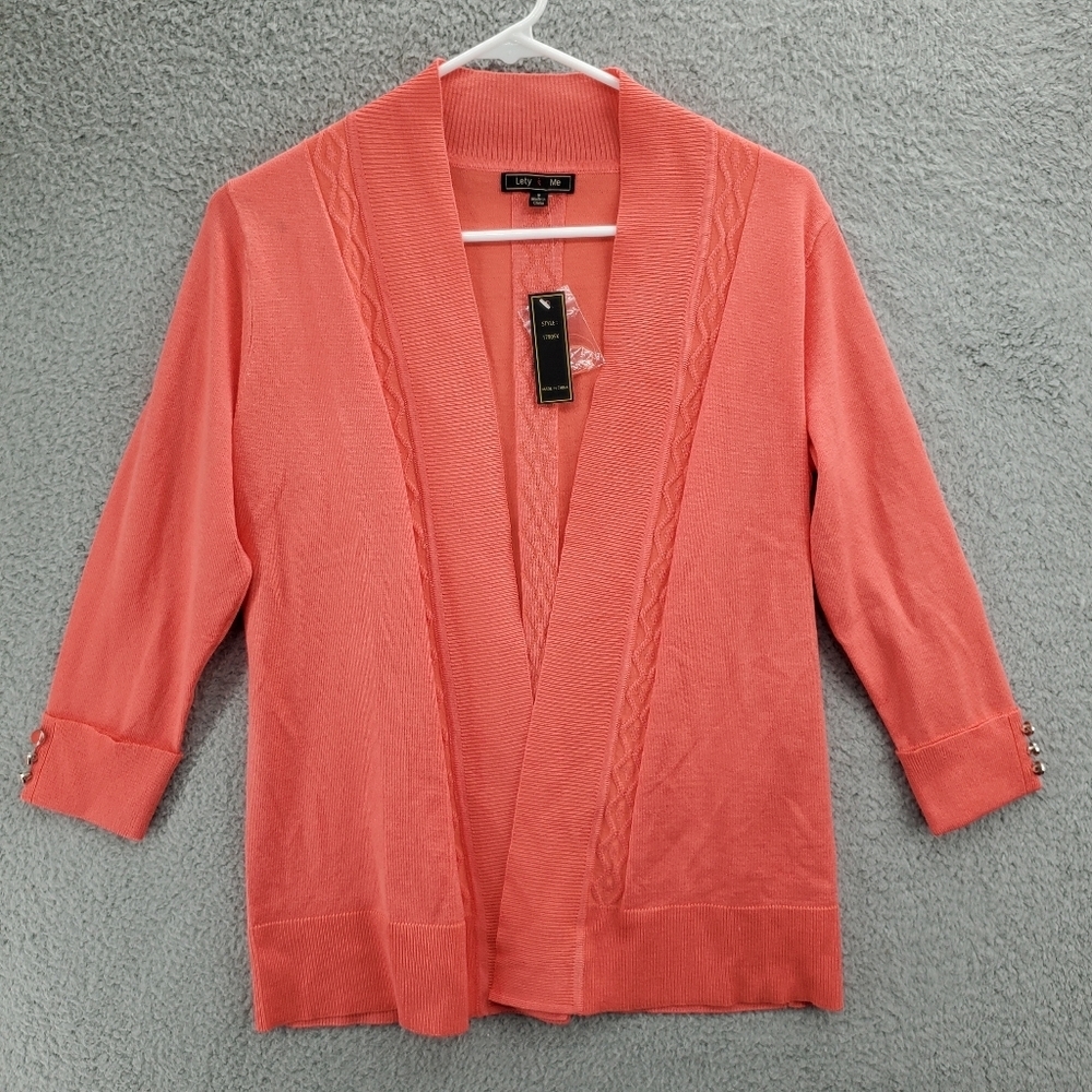 Lety & Me Cardian Sweater Womens Pink NWT